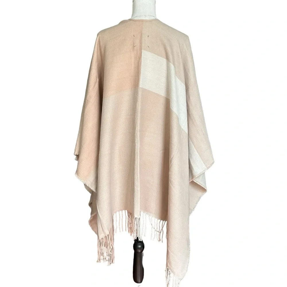 Soia & Kyo Women's Miku Scarfigan Wrap with Fringe‎ Fab Fit Fun Pink Plaid NEW
